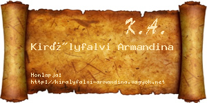Királyfalvi Armandina névjegykártya